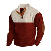 Herren modischer Stehkragen-Pullover mit eleganten Knöpfen Aliams