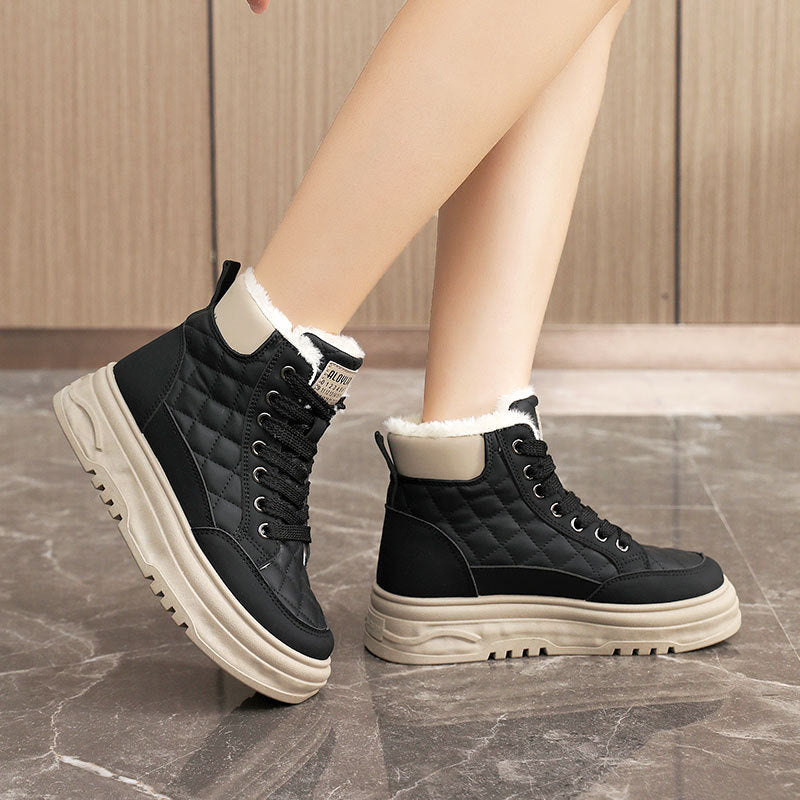 Damen High-Top Sneakers mit warmem Fleece-Futter und rutschfester Sohle