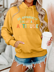 Damen Kapuzenpullover mit kreativem Schriftzug und lässiger Passform