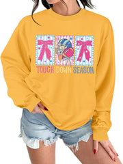 Damen Sweatshirt mit kreativem Football-Motiv und lässigem Schnitt