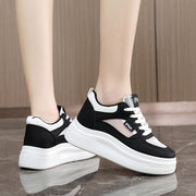 Damen modische Plateau-Sneaker mit atmungsaktivem Obermaterial und dämpfender Laufsohle