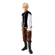 Unisex nan mittelalterliches Kinderkostüm Set mit Samtweste, geraffter Pluderhose und Renaissance-Details Drune