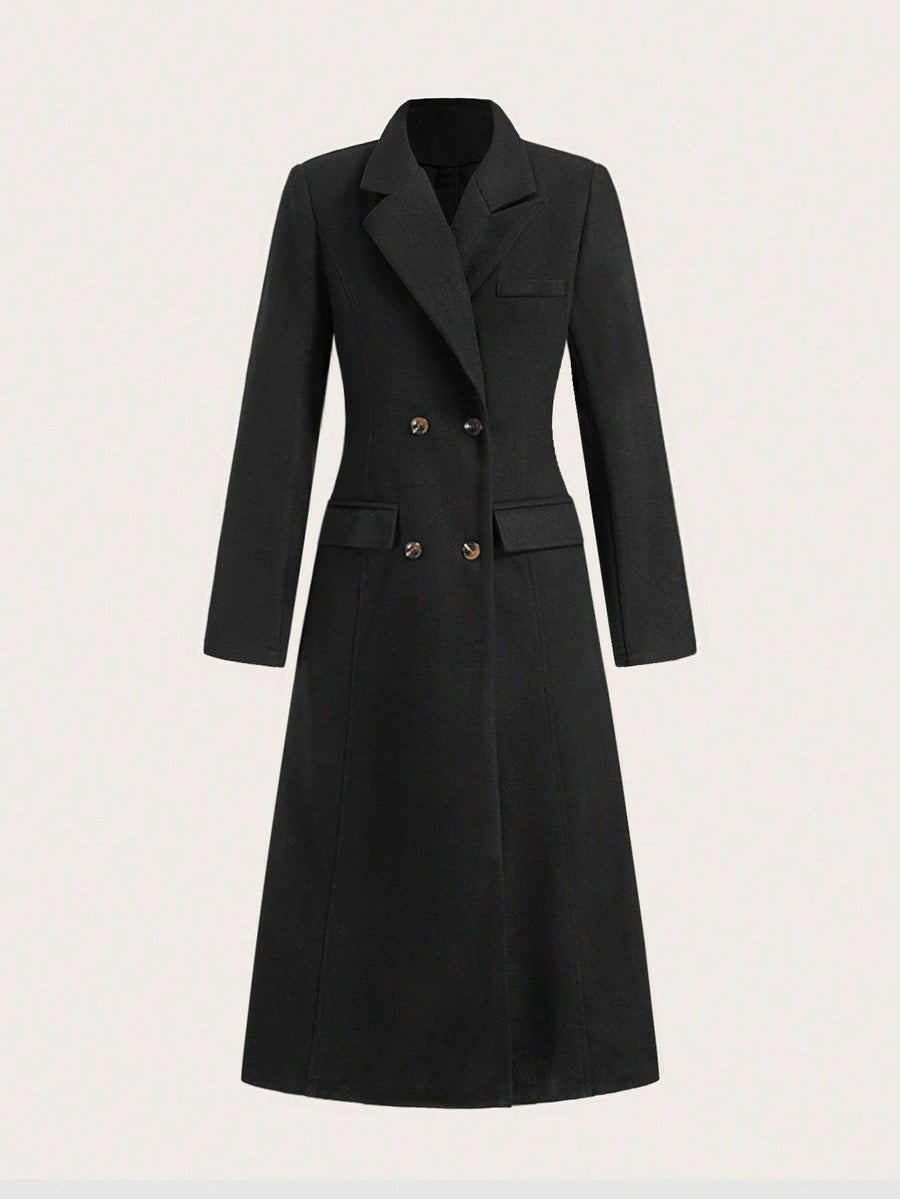 Damen eleganter, taillierter Gehrock mit doppelter Knopfleiste und schickem Revers