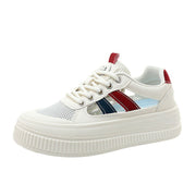 Damen Sportliche Plateau Sneakers mit atmungsaktiver Mesh-Konstruktion und rutschfester Laufsohle