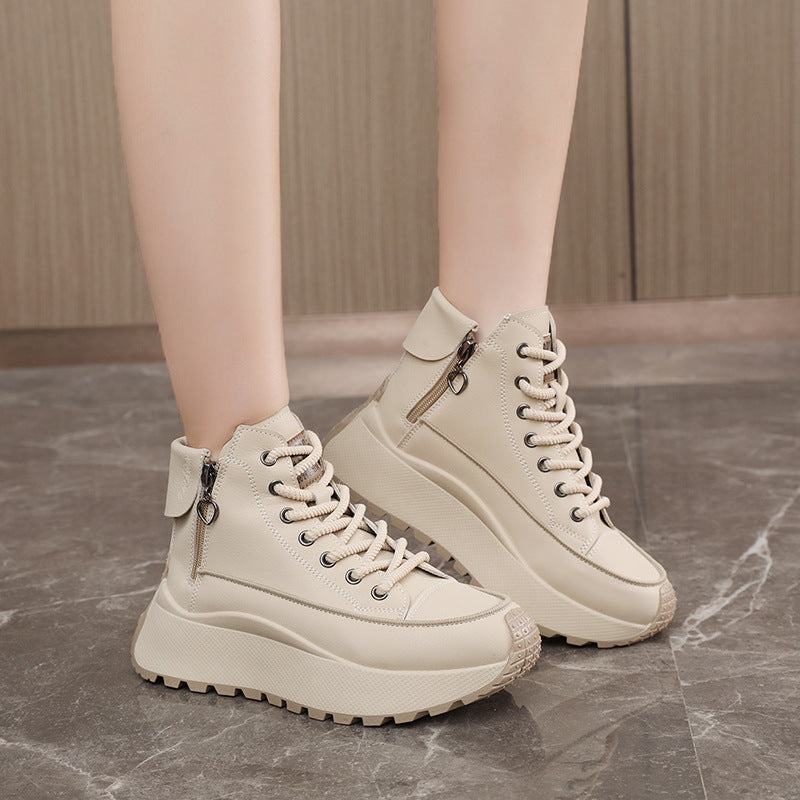 Damen High-Top Sneakers mit elegantem Reißverschluss und dämpfender Laufsohle