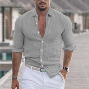 Herren Premium Leinenhemd mit modernem Slim-Fit Schnitt und hautfreundlicher Textur Heidi-Mode