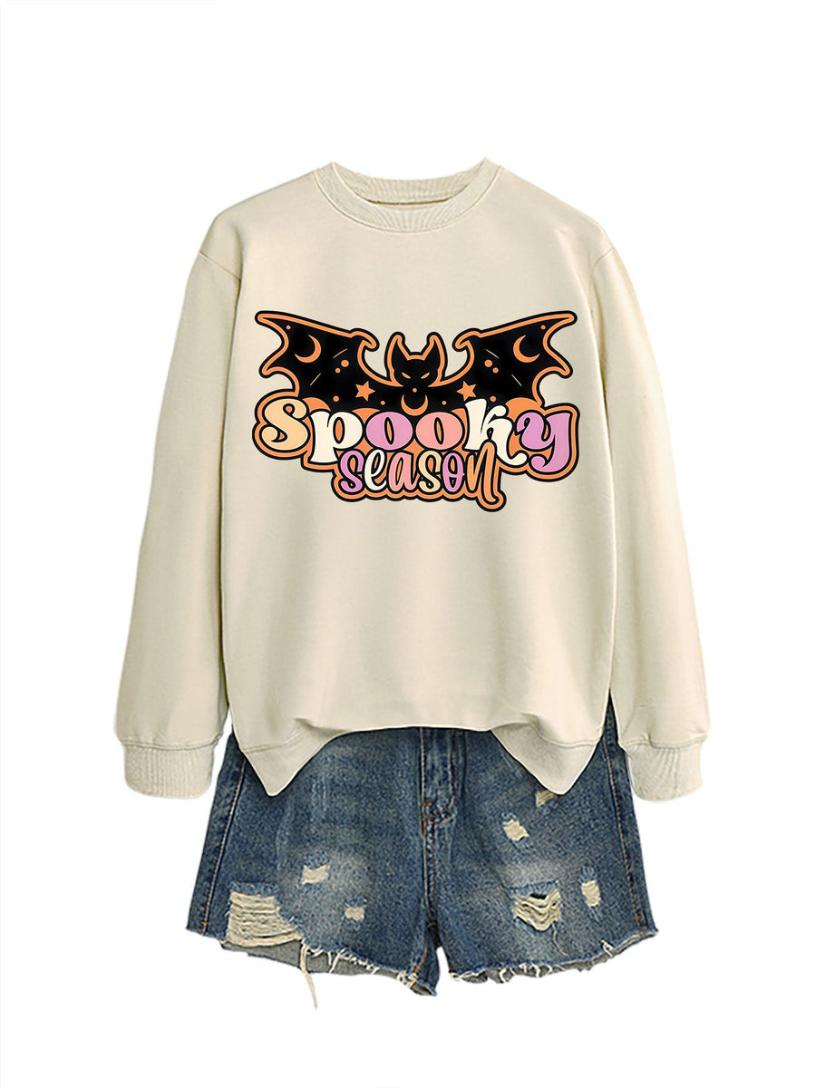 Damen Sweatshirt mit kreativem Halloween-Motiv