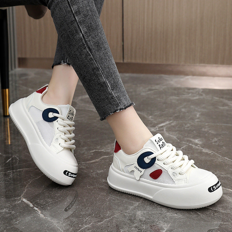 Damen Sportliche Plateau Sneakers mit atmungsaktivem Mesh-Obermaterial und dämpfender Sohle