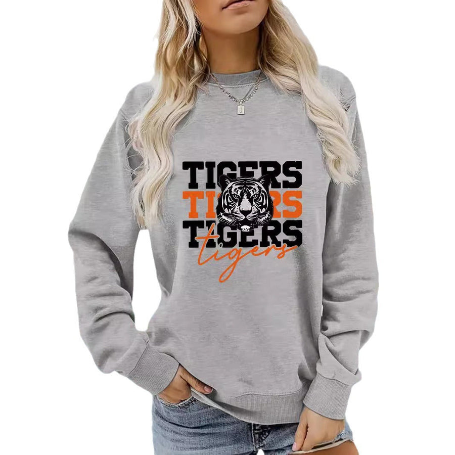 Damen Sweatshirt mit animalistischem Tiger-Design und lässigem Schnitt