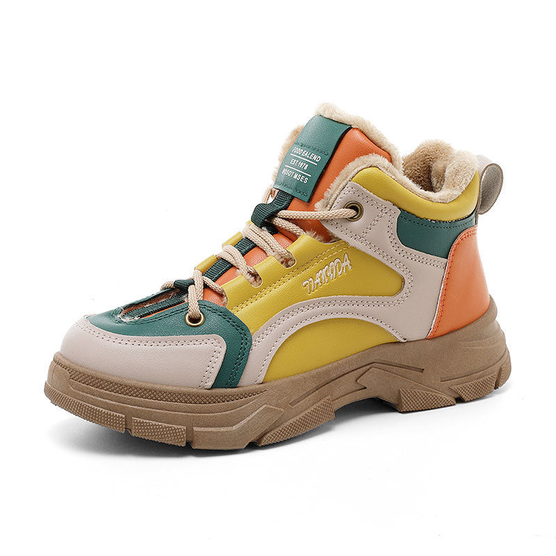 Damen warme High-Top Sneaker mit kuscheligem Innenfutter