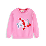 Mädchen Sweatshirt mit liebevollem Herz und Vogelmotiv Drune