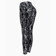 Damen nan hoch taillierte Sportleggings mit formender Kompression und strukturierter Schlangenprägung Drune
