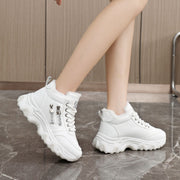 Damen gefütterte High-Top Sneakers mit modischem Design und praktischen Reißverschlussdetails
