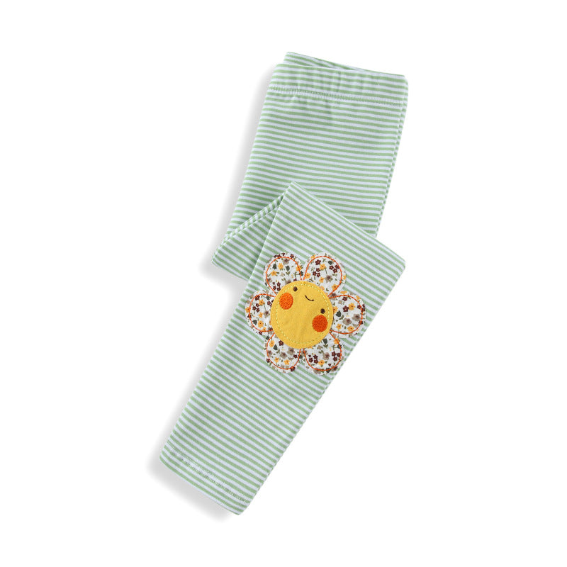 Mädchen Leggings mit fröhlichem Bienen- und Blumenmotiv Drune