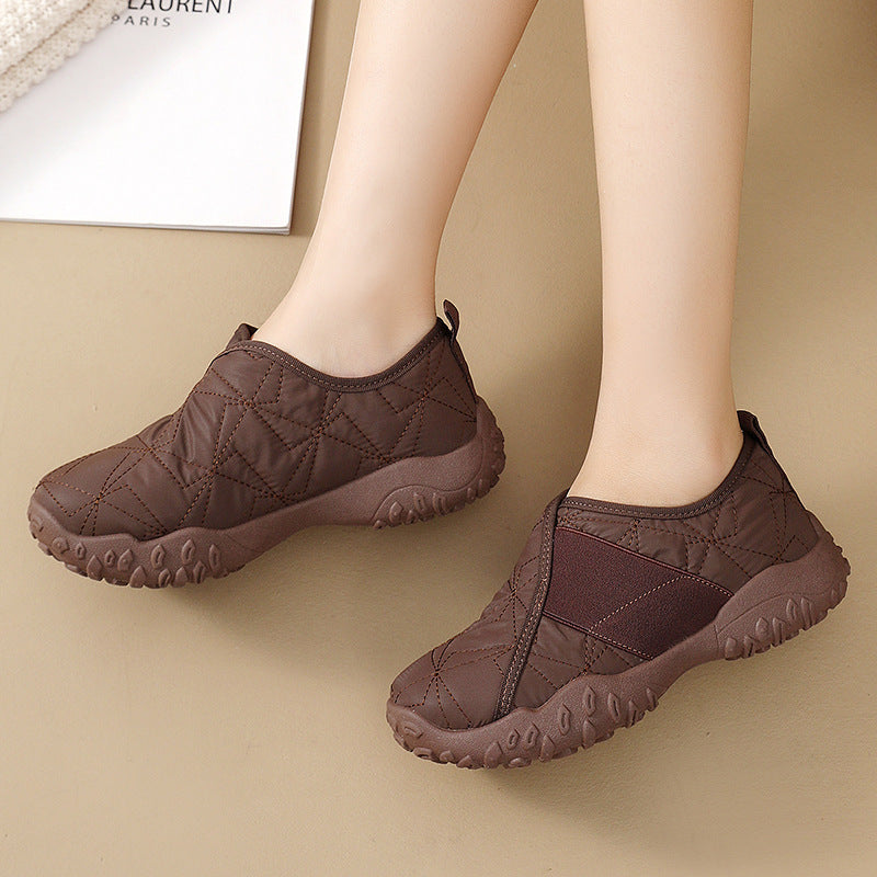 Damen Bequeme Slip-On Sneakers mit rutschfester Sohle und atmungsaktivem Obermaterial