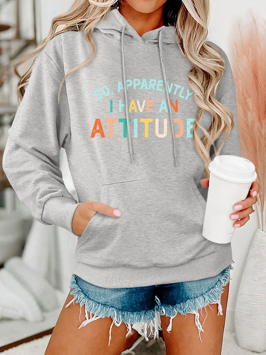 Damen Kapuzenpullover mit kreativem Schriftzug und lässiger Passform
