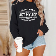 Damen Sweatshirt mit humorvollem Aufdruck und lässigem Schnitt