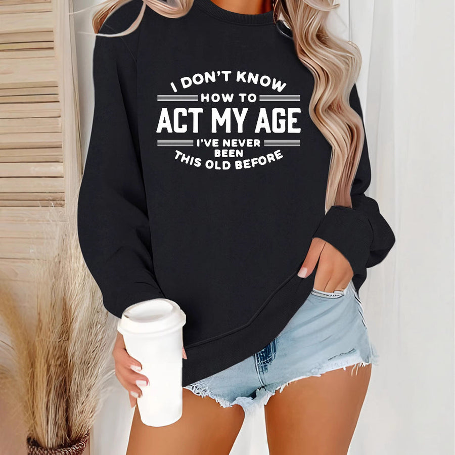 Damen Sweatshirt mit humorvollem Aufdruck und lässigem Schnitt