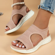 Damen ergonomische Freizeit-Sandalen mit elastischem Obermaterial und gepolstertem Fußbett Heidi-Mode