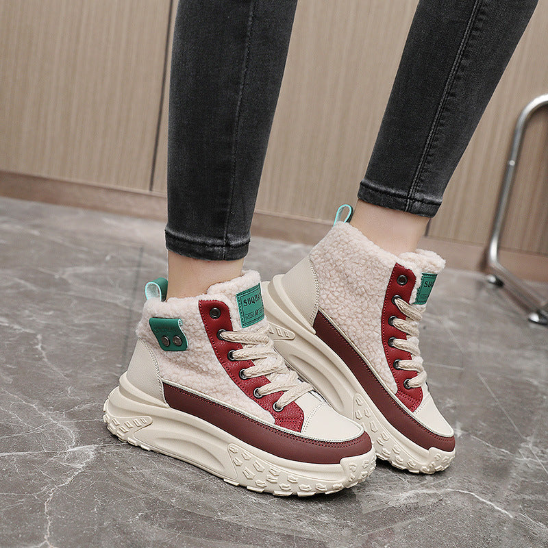 Damen High-Top Sneakers mit warmem Fleece-Futter und rutschfester Sohle