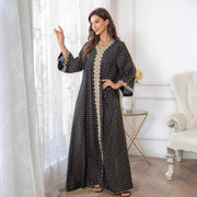 Damen Maxi-Kleid im eleganten Kaftan-Stil mit filigranen Verzierungen
