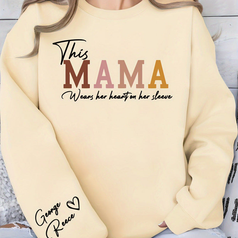 Damen Sweatshirt mit inspirierendem Mama-Aufdruck und bequemer Passform