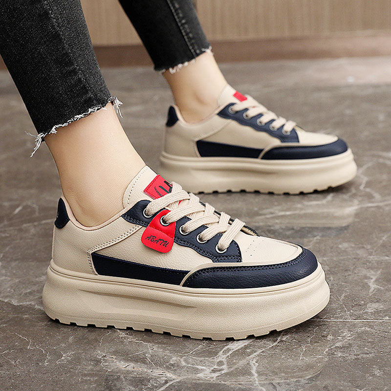 Damen Sportliche Plateau-Sneaker mit modischem Design und dämpfender Sohle