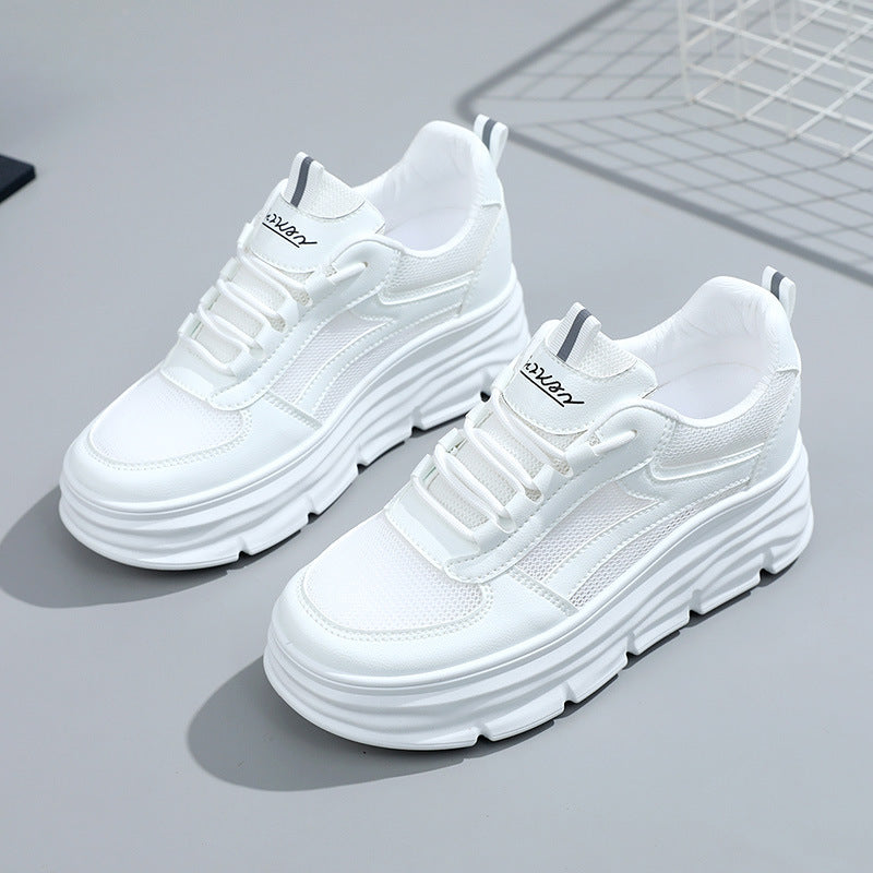 Damen elegante und bequeme Sneakers mit erhöhter Laufsohle