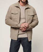 Herren elegante Wildlederjacke mit praktischen Brusttaschen Aliams