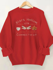 Damen Sweatshirt mit kreativem Stars Hollow Motiv