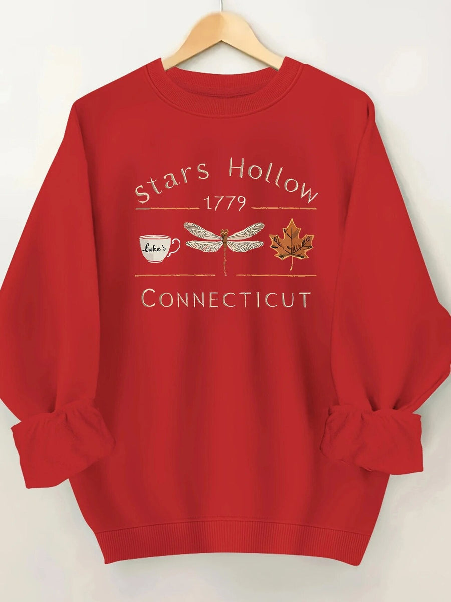 Damen Sweatshirt mit kreativem Stars Hollow Motiv