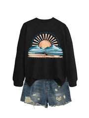Damen Sweatshirt mit inspirierendem Sonnenaufgangsdesign und lässigem Schnitt