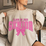 Damen Sweatshirt mit Abschlussjahr und dekorativem Schleifendesign
