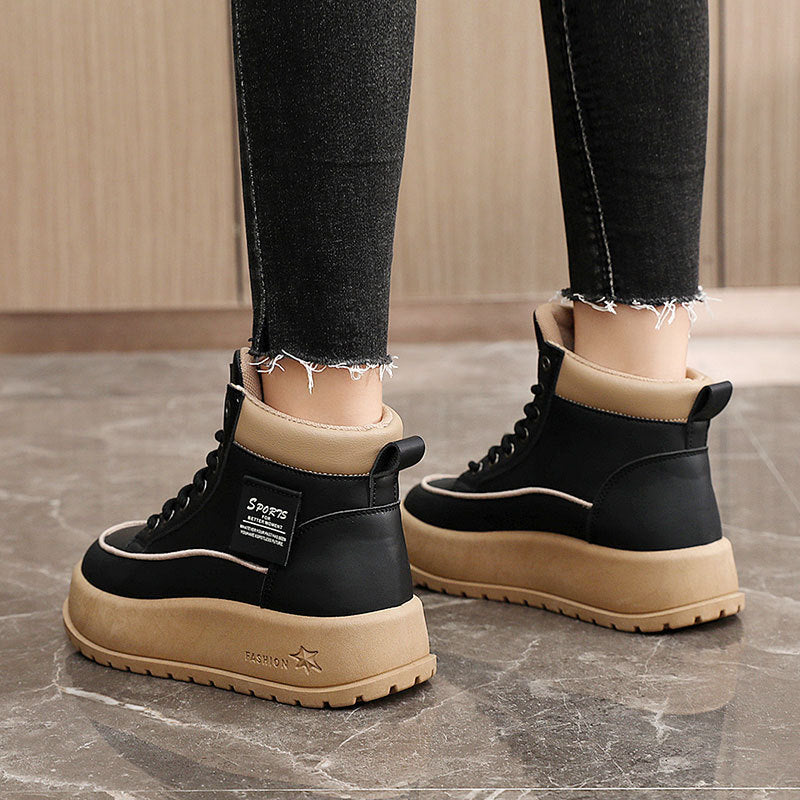 Damen Winterliche High-Top Sneakers mit dämpfender Laufsohle und robustem Profil