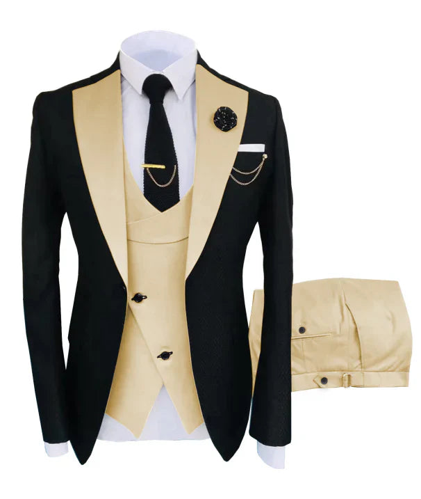 Herren Anzug in formellem Stil, dreiteilig mit Sakko, Weste und Hose