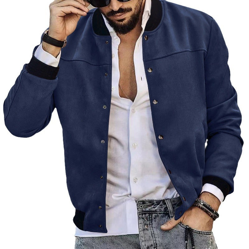 Herren stylische Wildlederjacke mit praktischen Reißverschlusstaschen Aliams