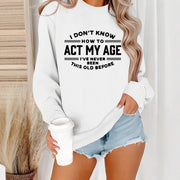 Damen Sweatshirt mit humorvollem Aufdruck und lässigem Schnitt