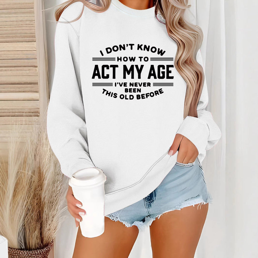 Damen Sweatshirt mit humorvollem Aufdruck und lässigem Schnitt
