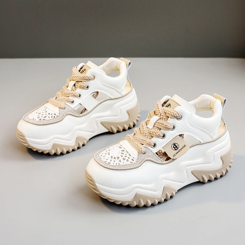 Damen Modische Chunky Sneakers mit luftdurchlässigem Obermaterial