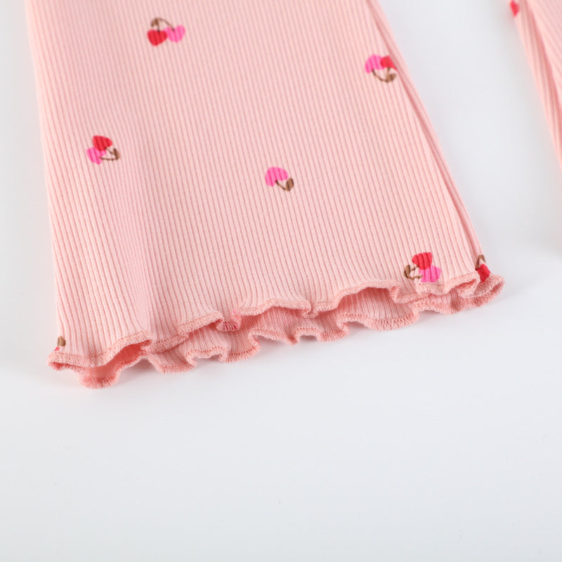 Mädchen Schlagleggings mit floralen Akzenten Drune
