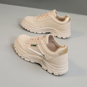 Damen sportliche Sneaker mit modischem Reißverschluss und stoßdämpfender Sohle