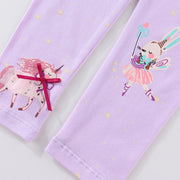 Mädchen Leggings mit verspieltem Einhorn- und Hasenmuster Drune