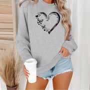 Damen Sweatshirt mit kreativem Herz- und Schmetterlingsdesign
