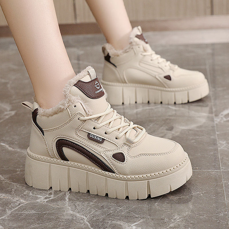 Damen High-Top Sneakers mit plüschiger Innenausstattung und rutschfester Sohle