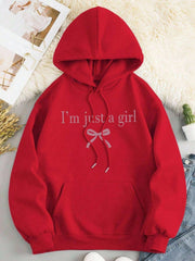 Damen Kapuzenpullover mit modernem Spruch und klassischem Schnitt