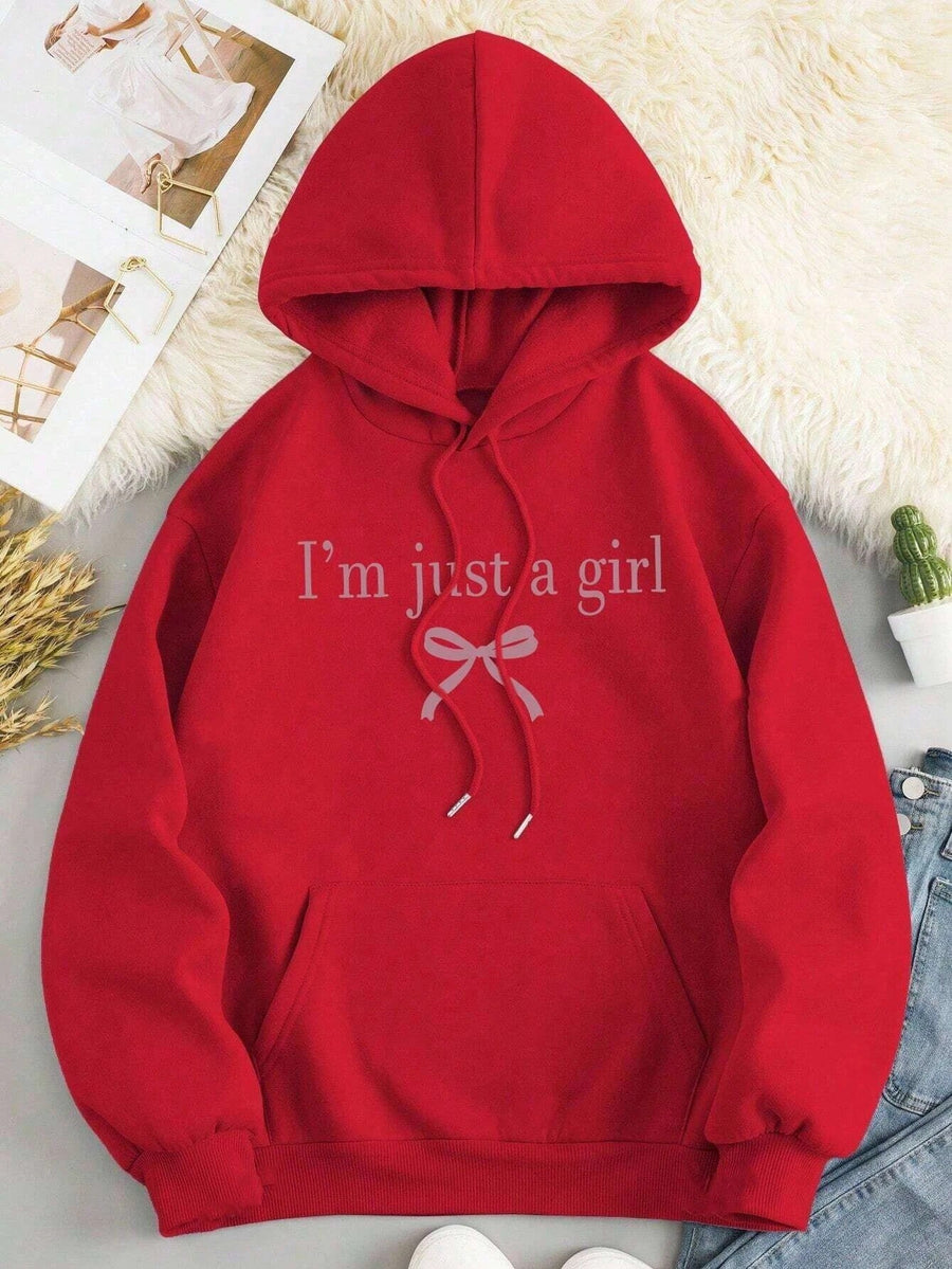 Damen Kapuzenpullover mit modernem Spruch und klassischem Schnitt