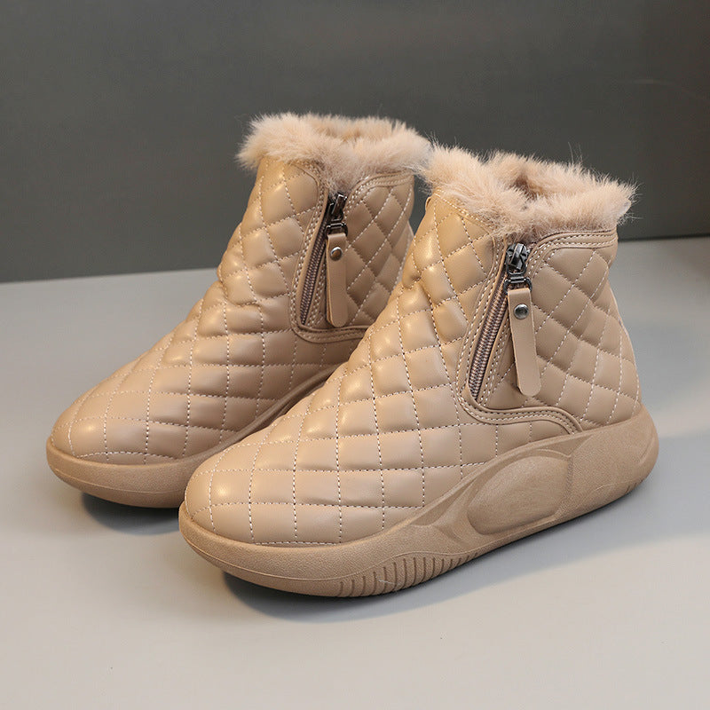 Damen Winterliche High-Top Stiefel mit Fleece-Futter und rutschfester Sohle