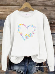 Damen Sweatshirt mit floralem Herzdesign und bequemer Passform