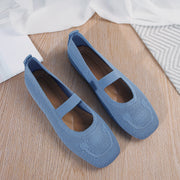 Damen atmungsaktive Ballerinas mit flexiblem Gummi-Obermaterial und verstellbarem Riemen Heidi-Mode