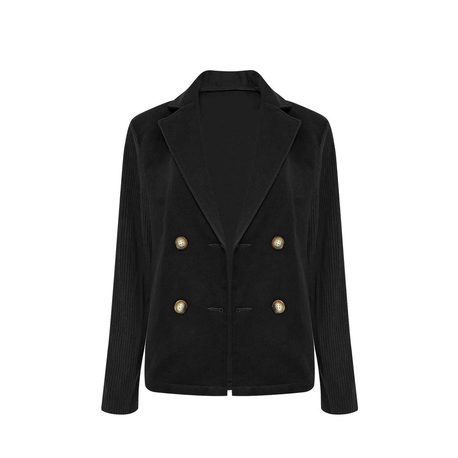 Damen eleganter Oversized-Blazer mit doppelter Knopfleiste und strukturiertem Ärmel